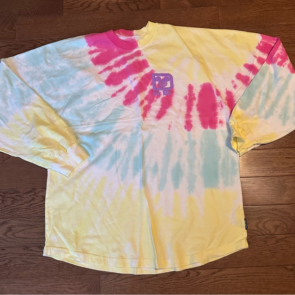 Disney Pink and Yellow Tie-Dye Long Sleeve Tee